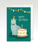 verjaardagskaart voor een kattengek bij catsandthings.nl