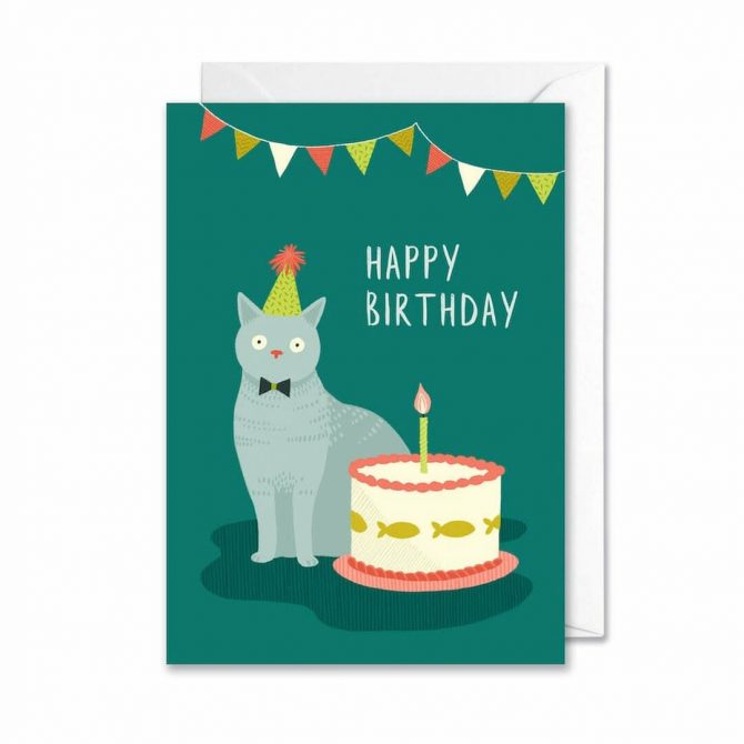 Kattenkaart Happy Birthday 2 @catsandthings.nl