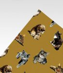 luxe inpakpapier mat goud met katten