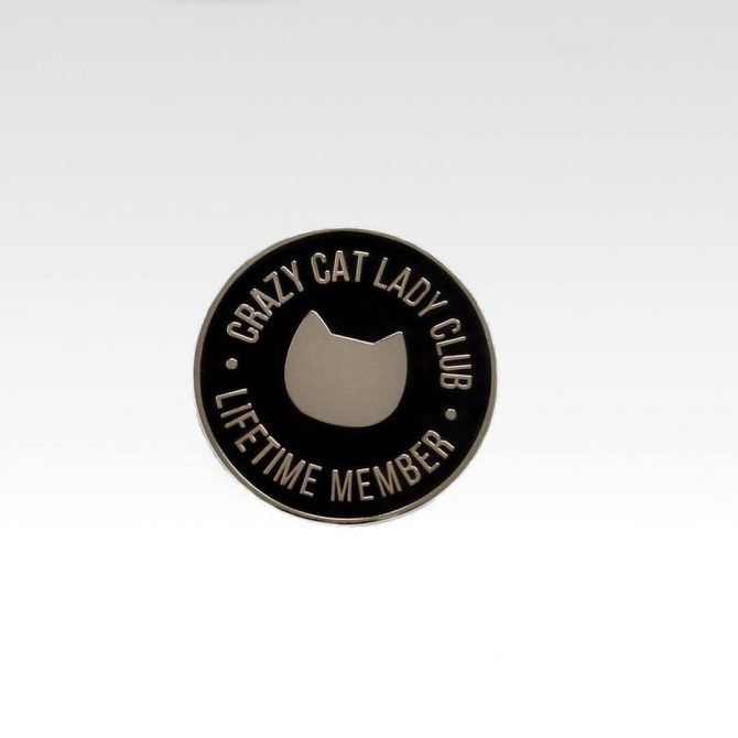 Katten pin van de crazy cat lady club