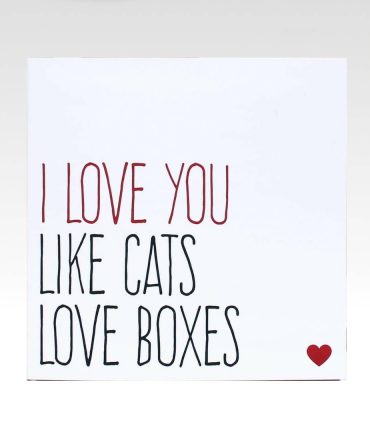 Katten Tekstkaart I love you like cats love boxes