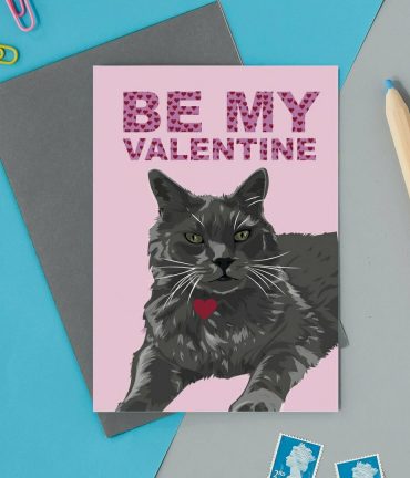 Be my Valentine Cat Card 2