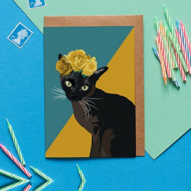 Betty with Flower Crown Cat Card 2