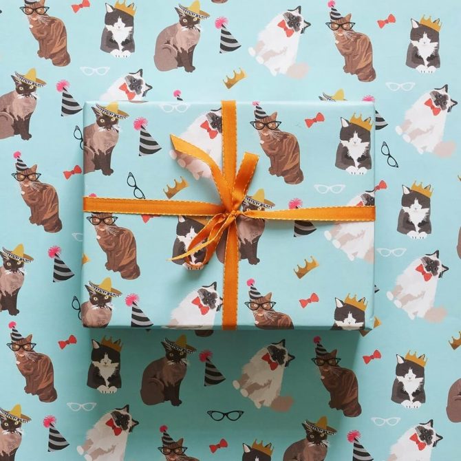 Birthday Cats Gift Wrap Paper 2
