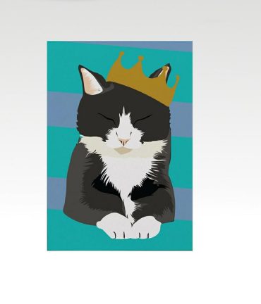 Kattenkaart van kat met kroon