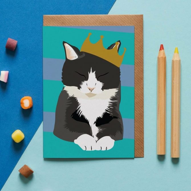 Bruce with Crown Cat Card 2