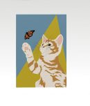 Kattenkaart van kat met vlinder