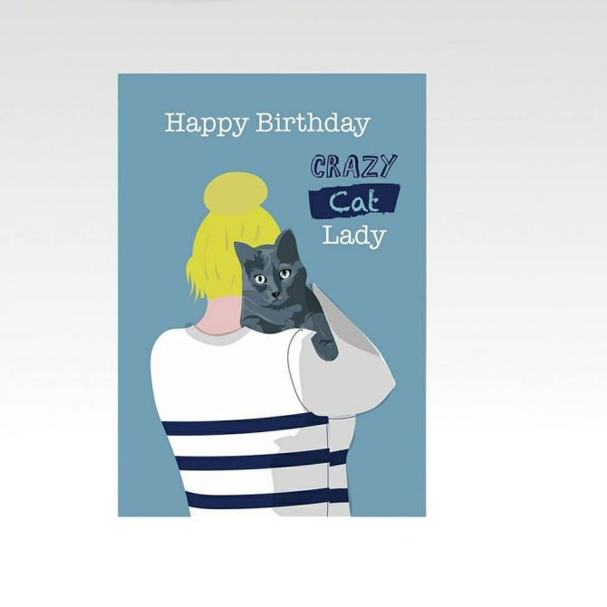 De katten verjaardagskaart voor een echte crazy cat lady