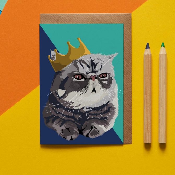 Royal with Crown Cat Card 2
