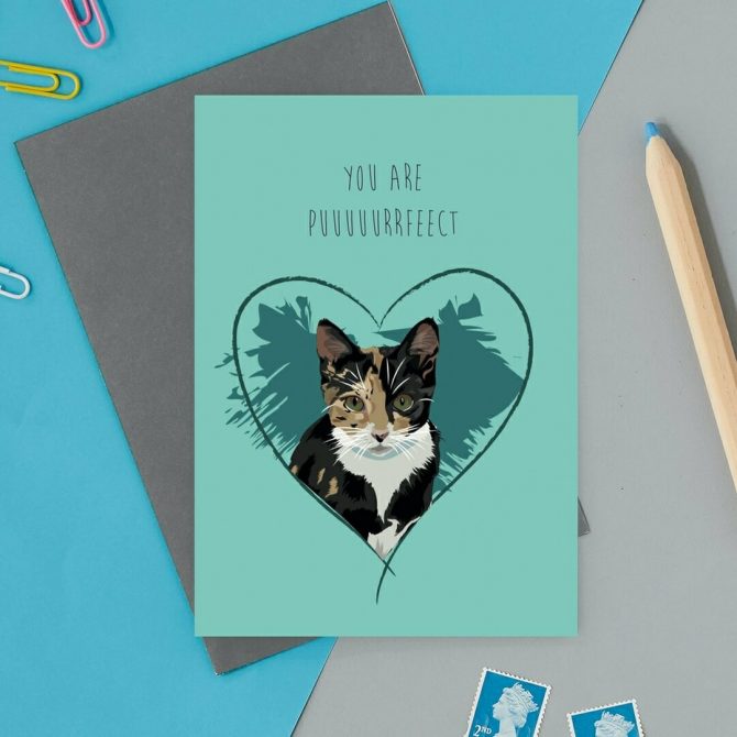 You are purrrfect Valentines Cat Card 1