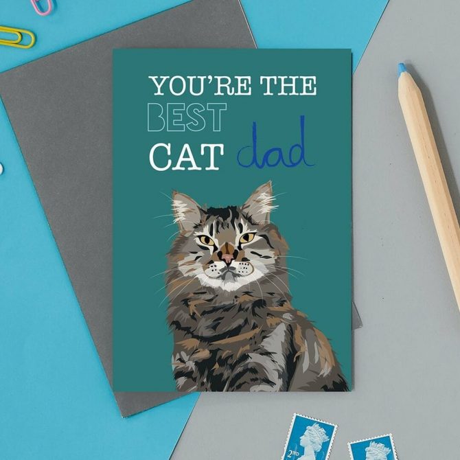 Youre the Best Cat Dad Cat Card 2