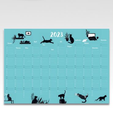 Kattenkalender 2023 als grote A1 planning poster