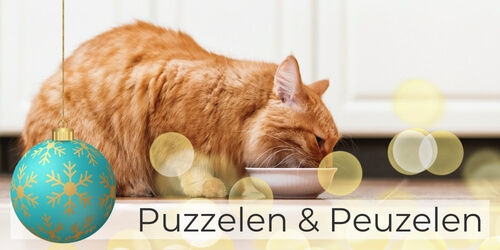 Voor je kat puzzelen en peuzelen ook met de kerst
