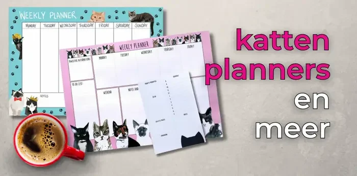 Mooie stationairy met katten die je helpen bij je werk