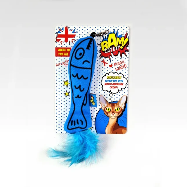 BAM Catnip Magic Wand Fish Refill on card BAM Catnip Magic Wand Fish Refill on card