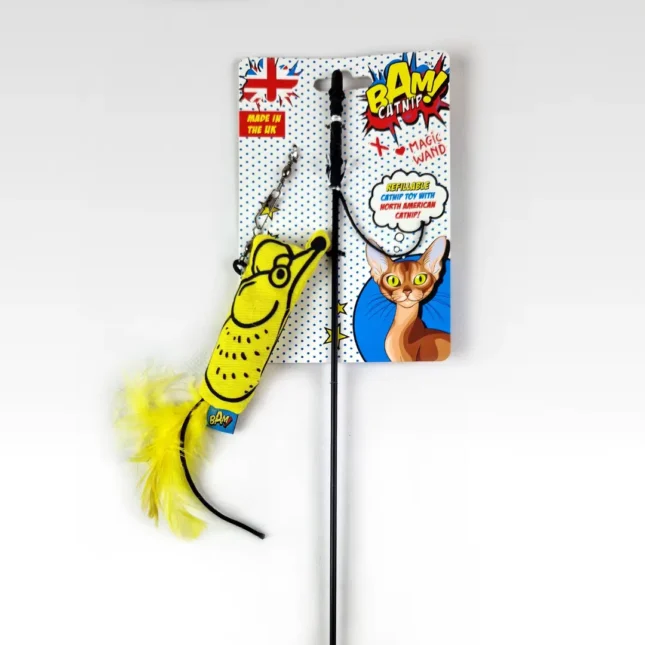 BAM Catnip Magic Wand Mouse on card BAM Catnip Magic Wand Mouse on card