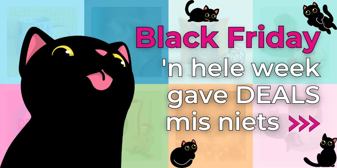 Black Friday een hele week lang gave deals bij de kattenwebshop Cats & Things