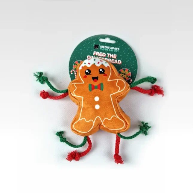FuzzYard Cat Toy - Fred The Gingerbread met kaart FuzzYard Cat Toy - Fred The Gingerbread met kaart