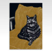 Kattenposter-Cat-on-Cushion-linosnede-3-@catsandthings.nl_