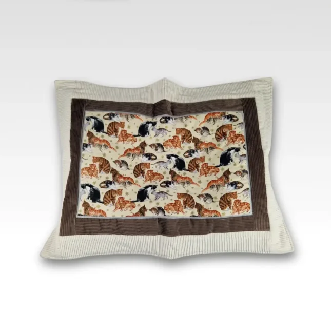 Kerstplaid met katjes - op balletjes kussen Kerstplaid met katjes - op balletjes kussen