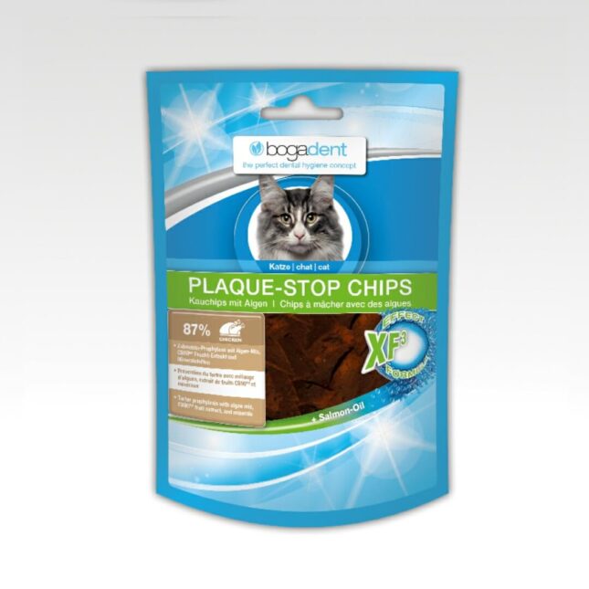 Plaque Stop Chips zijn tandenpoets snackjes kip van Bogadent voor je kat