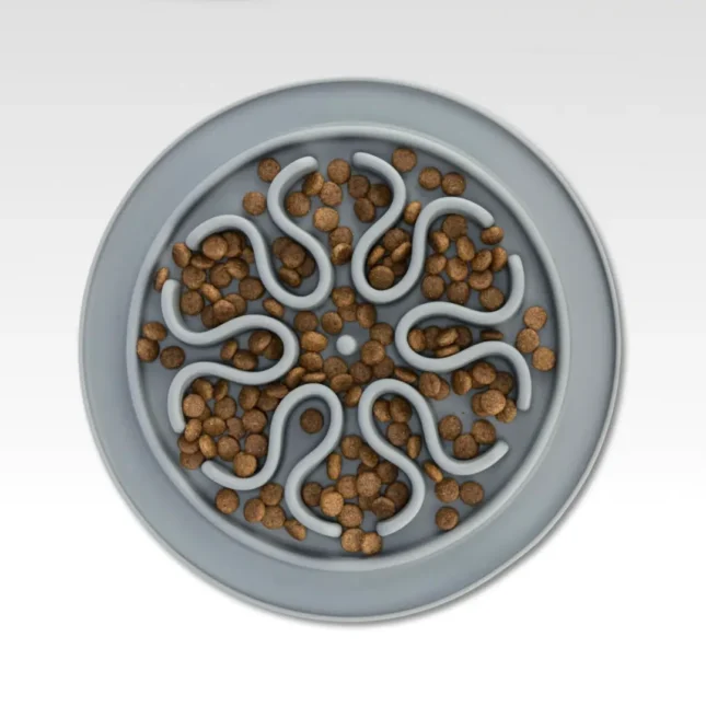 Slow Feeder Bloem grijs 1 Slow Feeder Bloem grijs 1