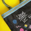 Small Talk 'Fluent Cat' Recycled Shopper detail 2