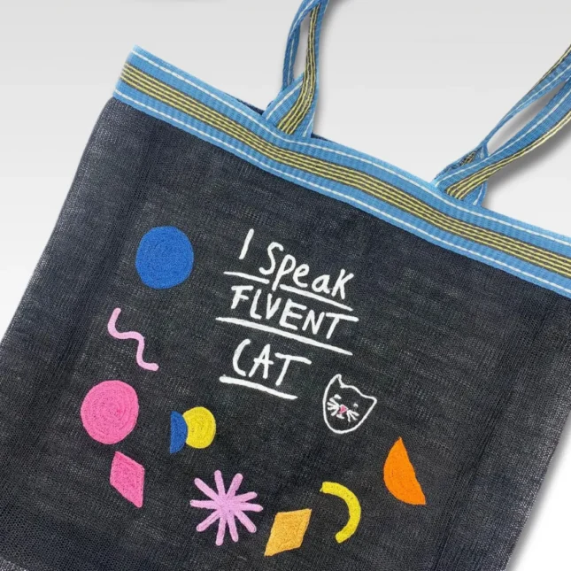 Small Talk 'Fluent Cat' Recycled Shopper detail Small Talk 'Fluent Cat' Recycled Shopper detail