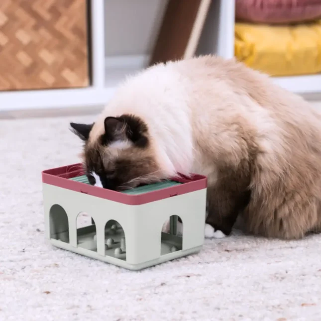 Voerpuzzel Rod Box met kat 1 Voerpuzzel Rod Box met kat 1