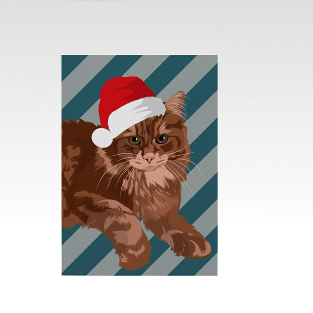 Whiskey-with-Christmas-Hat-Cat-Card-1